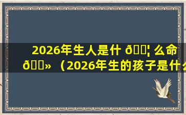 2026年生人是什 🐦 么命 🌻 （2026年生的孩子是什么命）